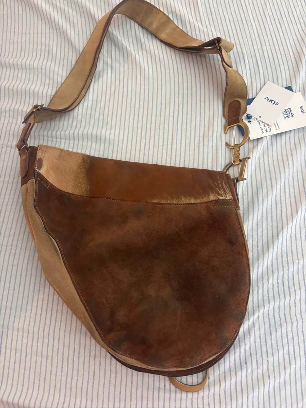 Dior Patchwork Saddle Messenger Bag - Brown & Tan - Picture 3 of 11